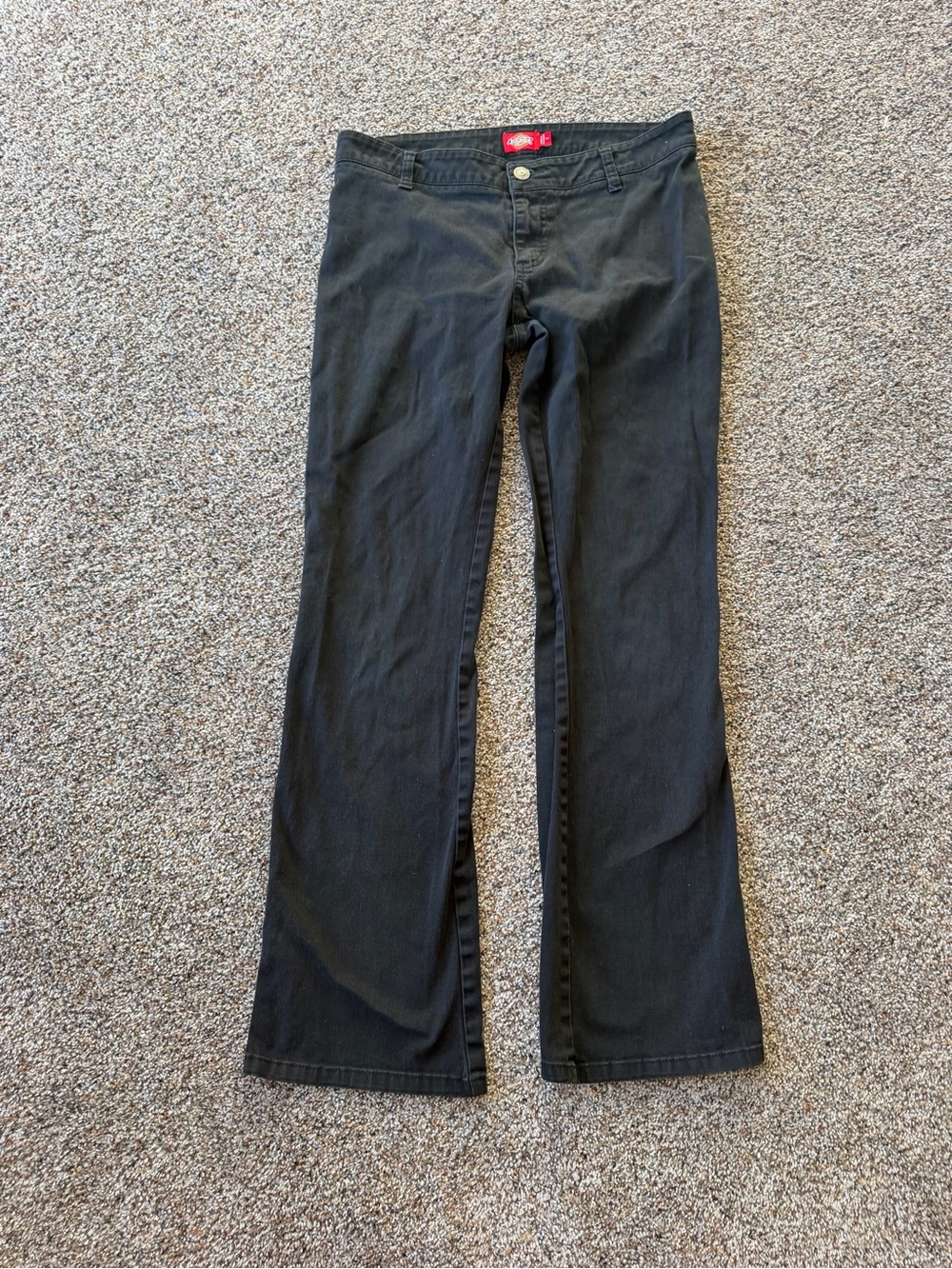 Dickies Women's Size 7 Black Low Rise Flare Pants Y2K Skater Workwear